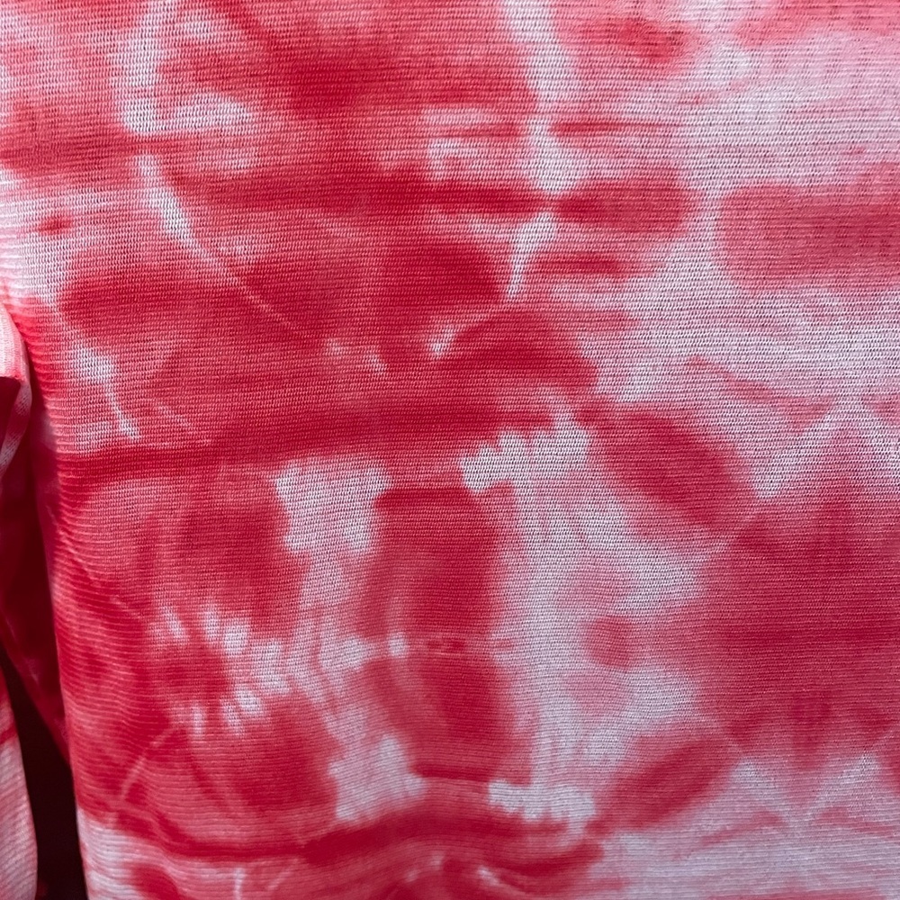 INC. woman’s sheer tie‎ dye top with ball fringe trimming, size medium - Picture 2 of 9